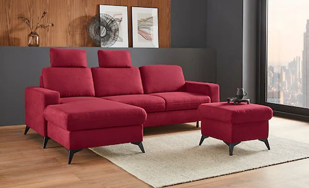 Places of Style Ecksofa "Lolland L-Form", Wahlweise mit Bettfunktion und Be günstig online kaufen