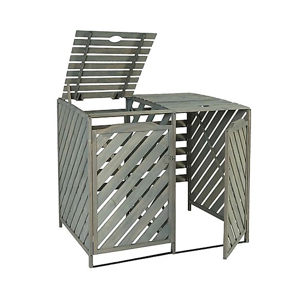 Proregal XL 2er-/4er-Mülltonnenverkleidung HxBxT 121x133x98 cm Grau Müllton günstig online kaufen