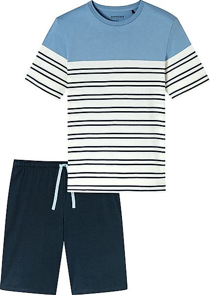 Schiesser Pyjama Herren-Shorty Single-Jersey Streifen günstig online kaufen