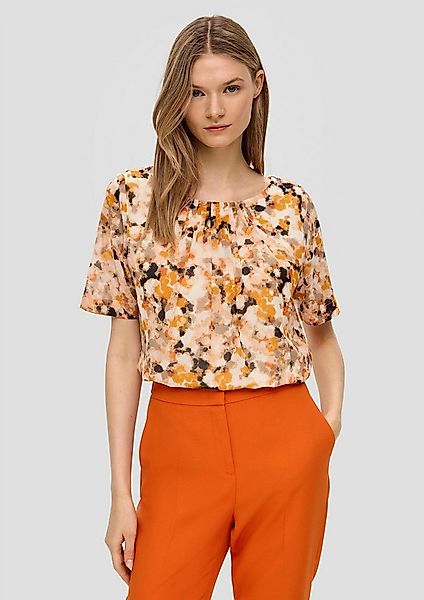 s.Oliver Kurzarmbluse Bluse Semitransparente Chiffon-Bluse günstig online kaufen
