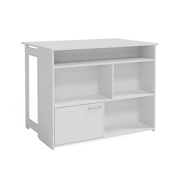 Vicco Bartisch Dominic, Weiß, 116 x 37 cm 4x offene Fächer und 1x Tür günstig online kaufen