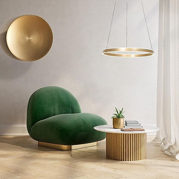 LED Pendelleuchte Ringlux in Gold 2x 21W 4200lm günstig online kaufen