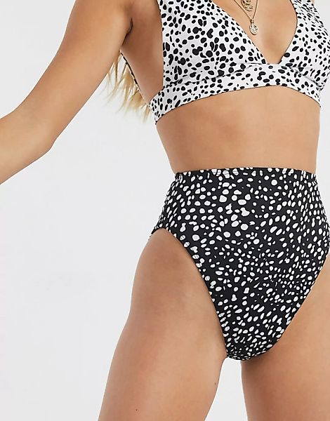 ASOS DESIGN – Mix & Match – Bikinihose aus recyceltem Material mit hohem Be günstig online kaufen