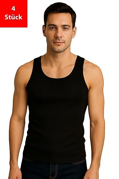 Fashionschmiede Unterhemd Herren Achselhemd im 4er Pack Feinripp Tank Top 1 günstig online kaufen