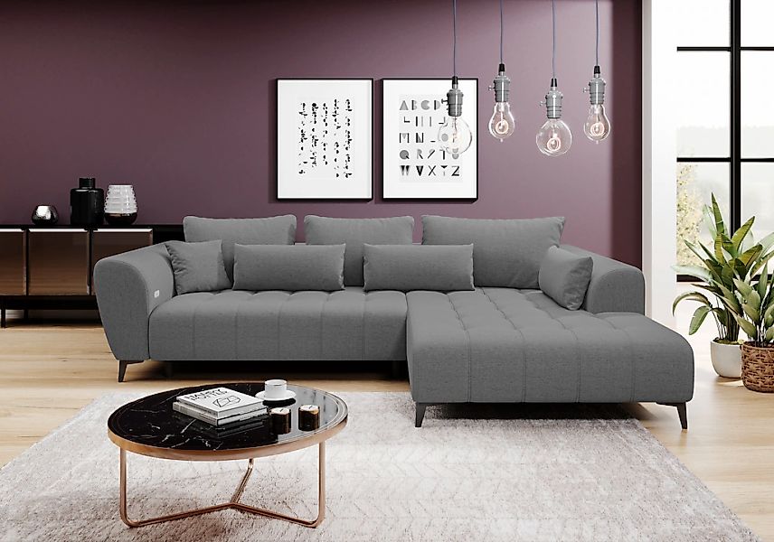 WERK2 Ecksofa "Garay, XXL-Liegefläche: elektrisch ausziehbar auf ca. 228×12 günstig online kaufen