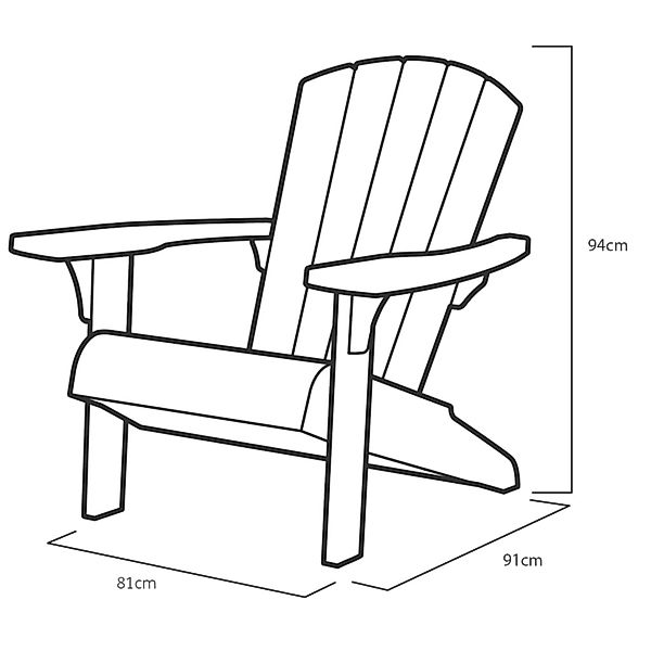 Keter Gartensessel Adirondack Troy anthrazit, Strandstuhl, günstig online kaufen