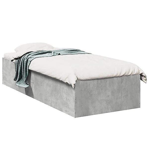 vidaXL Bettgestell Betongrau 75x190 cm Holzwerkstoff 841989 günstig online kaufen