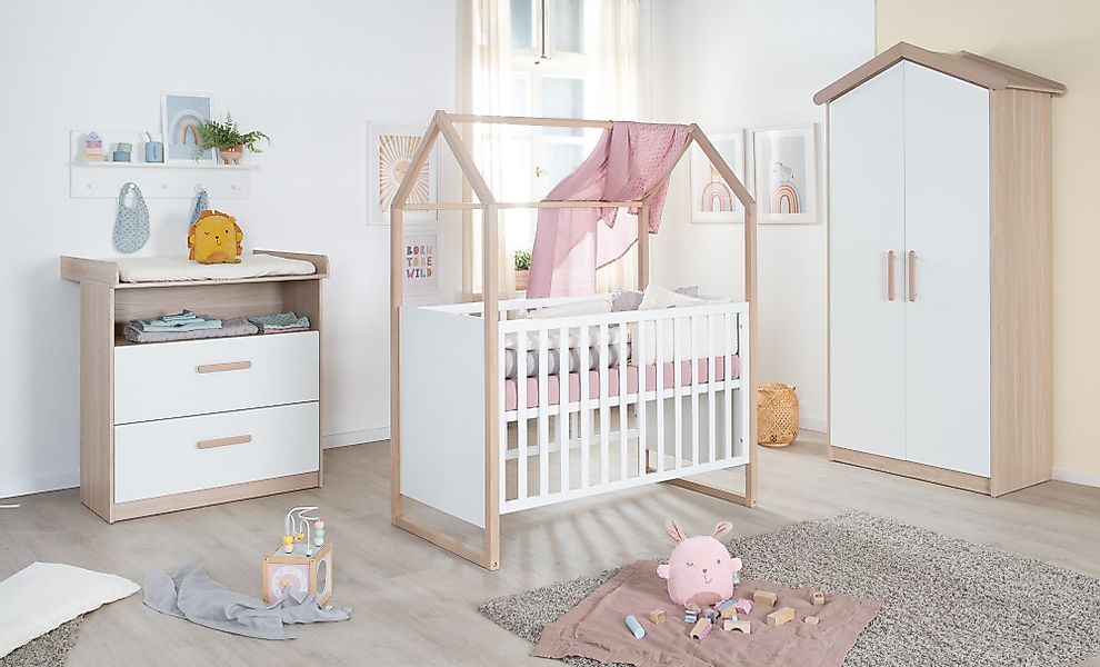 roba® Babyzimmer-Komplettset Cabane - modernes Kinderzimmer günstig online kaufen