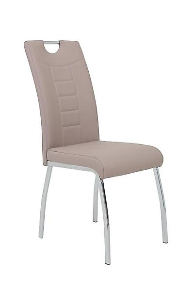 Esszimmerstuhl 4er Set ANDREA S Kunstleder Cappuccino günstig online kaufen