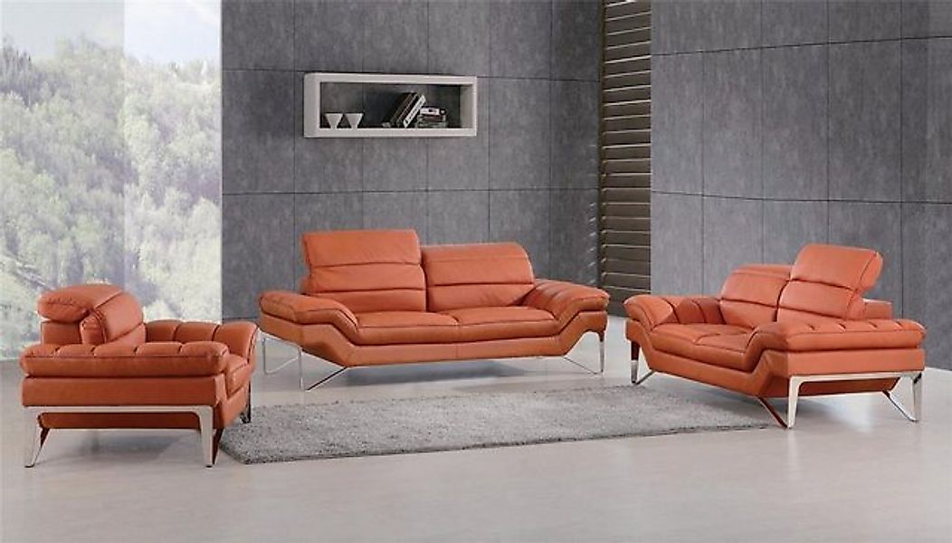 JVmoebel Sofa Polster Leder Sitz XXL Big 3 Sitzer (ohne 2+1) Sofa Couch Des günstig online kaufen