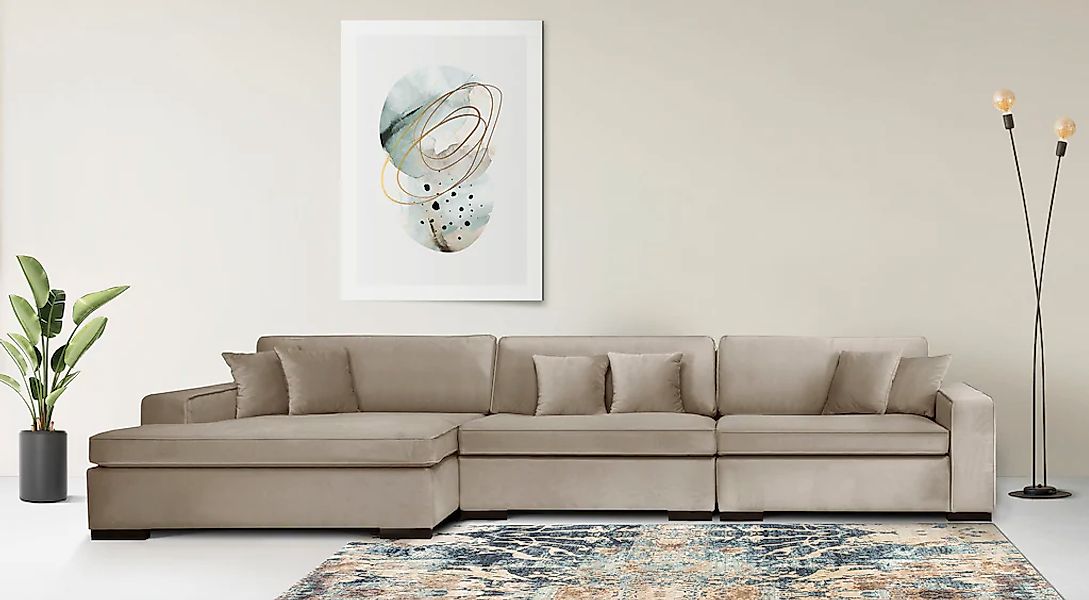 Home affaire Ottomane "Skara L-Form", Lounge-Sofa mit Federkernpolsterung, günstig online kaufen