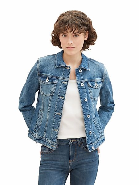 TOM TAILOR Jeansjacke, ohne Kapuze, mit Knopfleiste und Hemdkragen günstig online kaufen