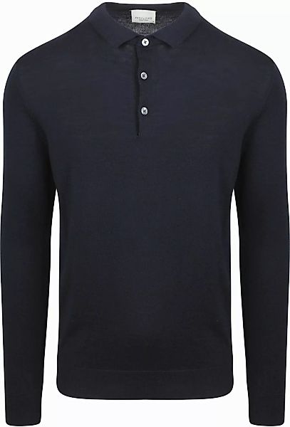 Profuomo Longsleeve Poloshirt Merinowolle Navy - Größe XL günstig online kaufen