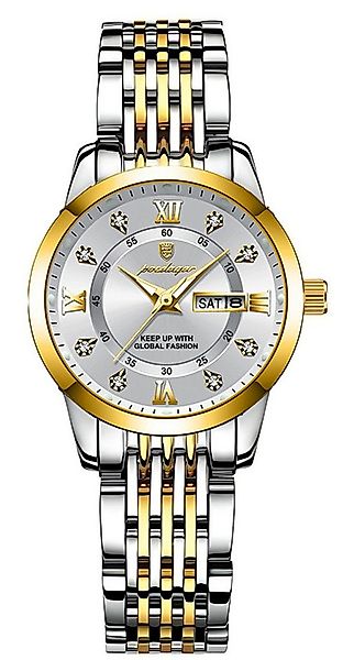 Forrlite Quarzuhr Quarzuhr, Edelstahl Uhr für Damen modisch und leger, (Qua günstig online kaufen