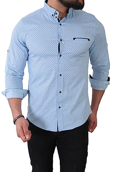 Megaman Jeans Langarmhemd Megaman Herren Freizeit-Hemd Stretch Langarm Hemd günstig online kaufen