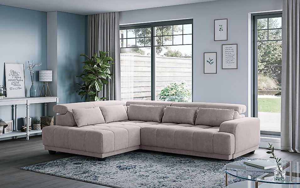 COTTA Ecksofa »Jade - L Form, Sitzbreite 201 cm« inkl. Kopfteilverstellung günstig online kaufen