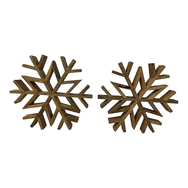 sesua Weihnachtsfigur Deko-Schneeflocke aus Mangoholz Naturfarben günstig online kaufen