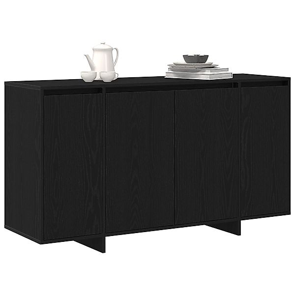 vidaXL Sideboard Schwarzes Eichen-Sideboard Holzfurnier 135 günstig online kaufen