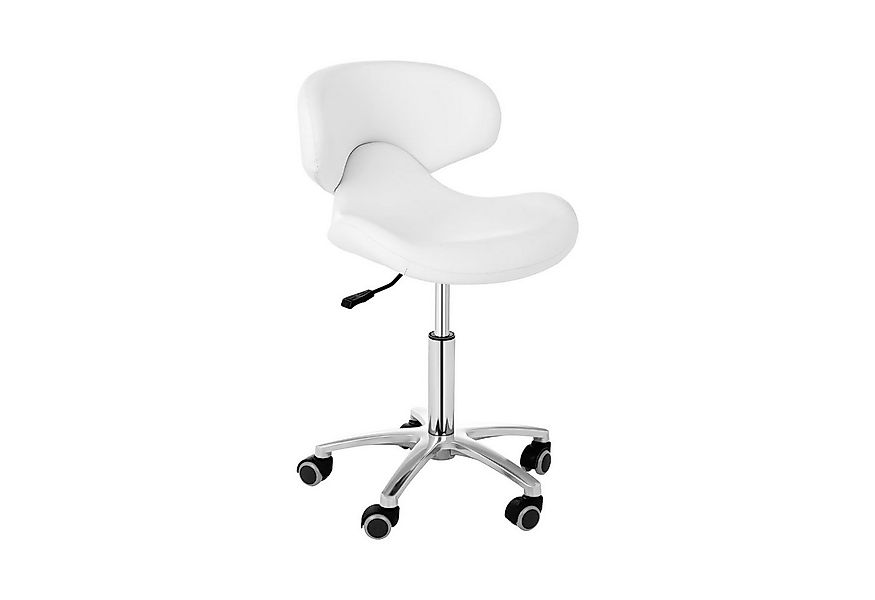 Physa Drehstuhl Rollhocker mit Lehne Arbeitshocker Drehhocker Praxis Weiß 1 günstig online kaufen