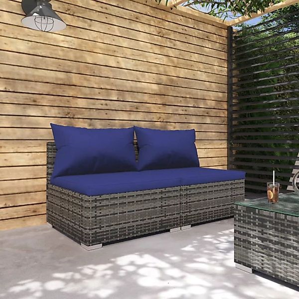 Vidaxl 2-tlg. Garten-lounge-set Mit Kissen Poly Rattan Grau günstig online kaufen