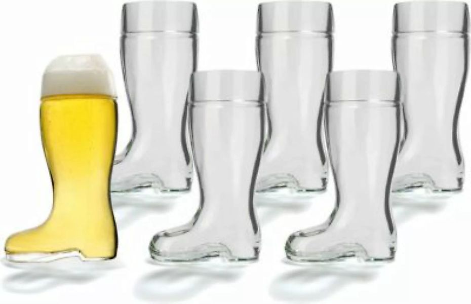 Stiefel Bierglas 0,25 Liter 6er Set Biergläser transparent günstig online kaufen
