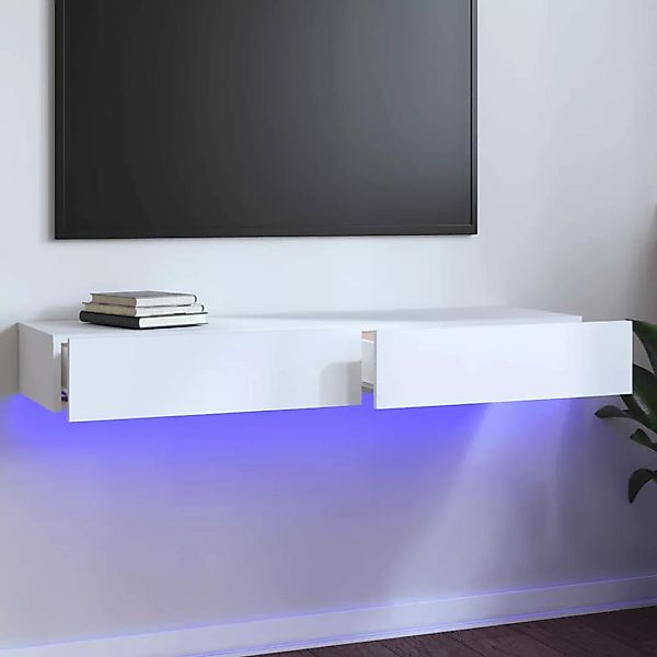 Vidaxl Tv-schrank Mit Led-leuchten Weiß 120x35x15,5 Cm günstig online kaufen