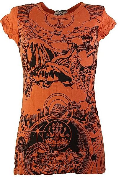 Guru-Shop T-Shirt Sure T-Shirt Univers - orange Festival, Goa Style, altern günstig online kaufen