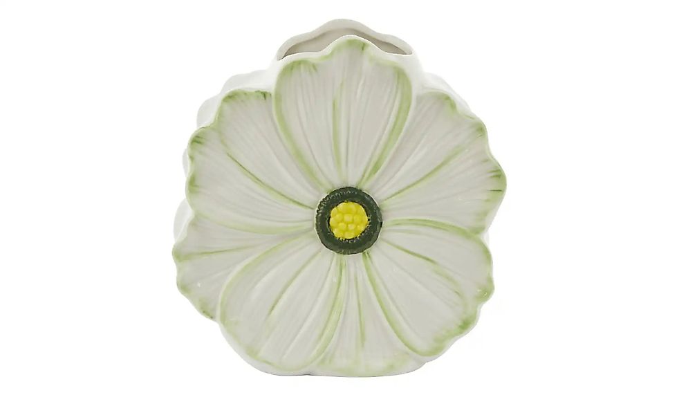 HOME STORY Vase Blume   ¦ weiß ¦ Steinzeug ¦ Maße (cm): B: 15,8 H: 16 T: 9. günstig online kaufen