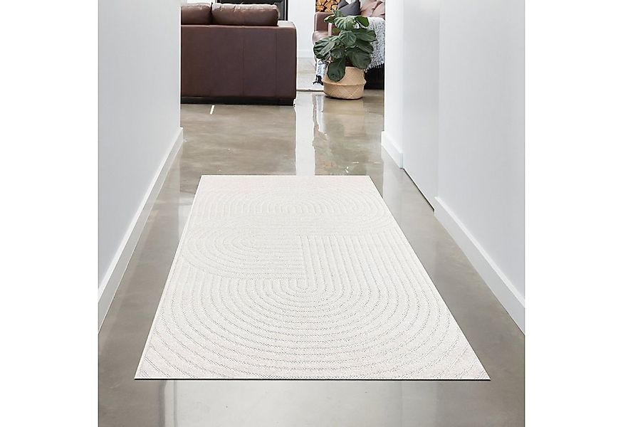 Carpetia Outdoorteppich Teppich Outdoor mit Kreismuster – flach gewebt in C günstig online kaufen