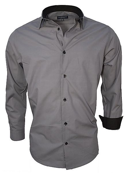 Jan Paulsen Businesshemd HEMDEN SHIRT (JAN PAULSEN HEMD) Grau / Schwarz S günstig online kaufen