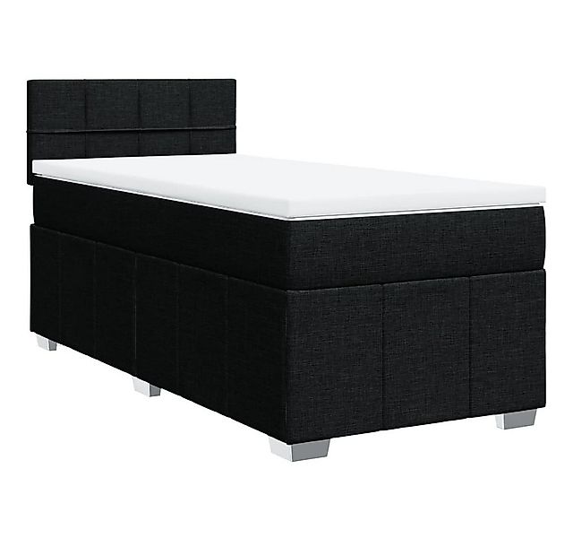 vidaXL Bett Boxspringbett mit Matratze Schwarz 80x200 cm Stoff günstig online kaufen