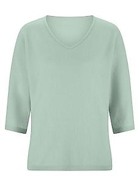 V-Pullover Kaschmir Peter Hahn türkis günstig online kaufen