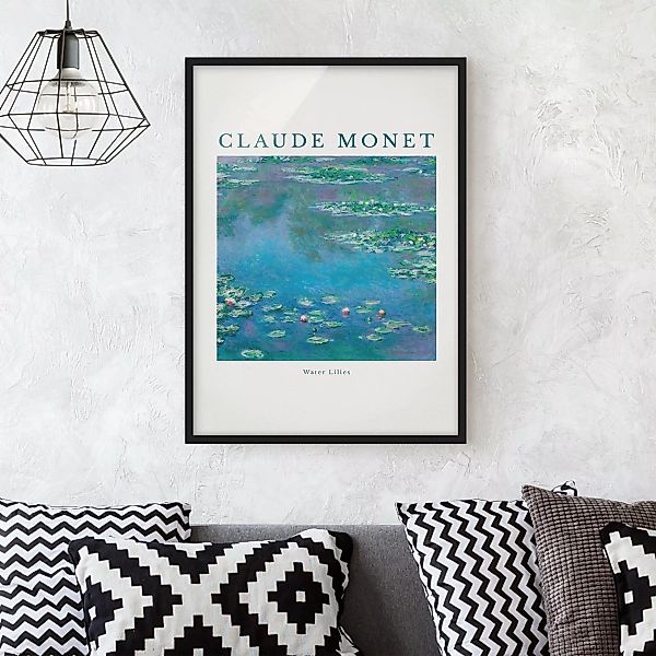 Bild mit Rahmen Claude Monet - Seerosen in Blau günstig online kaufen