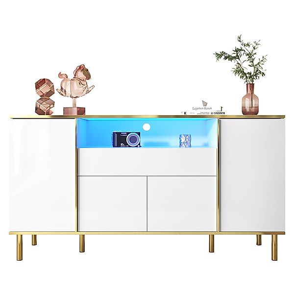 Merax Sideboard in Hochglanz mit LED- günstig online kaufen