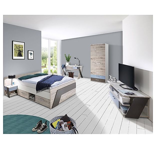 Lomadox Jugendzimmer-Set LEEDS-10, (Sparset, 5-tlg), Sandeiche Nachbildung günstig online kaufen