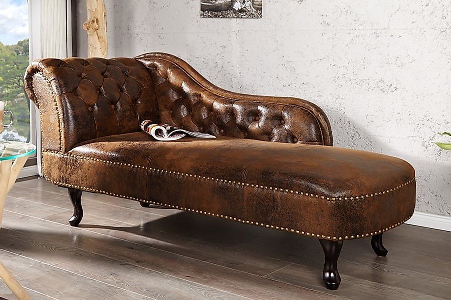riess-ambiente Recamiere CHESTERFIELD 170cm antik braun, Einzelartikel 1 Te günstig online kaufen