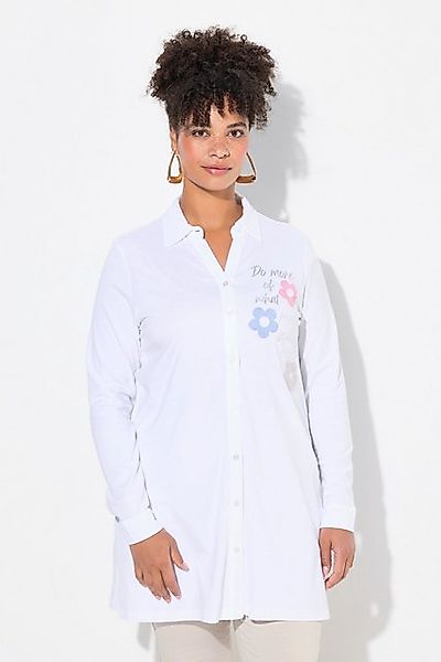 MIAMODA Longbluse Jerseybluse A-Linie 3D-Blüten Langarm günstig online kaufen