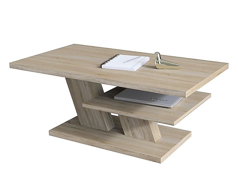 Mazzoni Couchtisch Cliff Sonoma Eiche Tisch Wohnzimmertisch 110x60x45cm mit günstig online kaufen