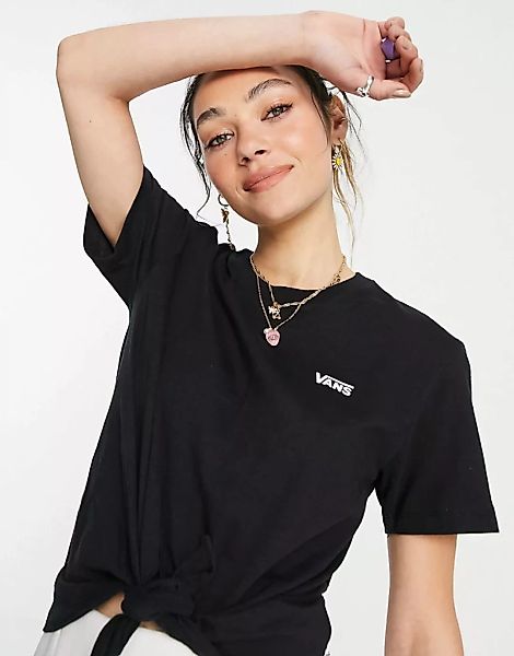 Vans – Junior V – T-Shirt in Schwarz mit Knotendesign günstig online kaufen