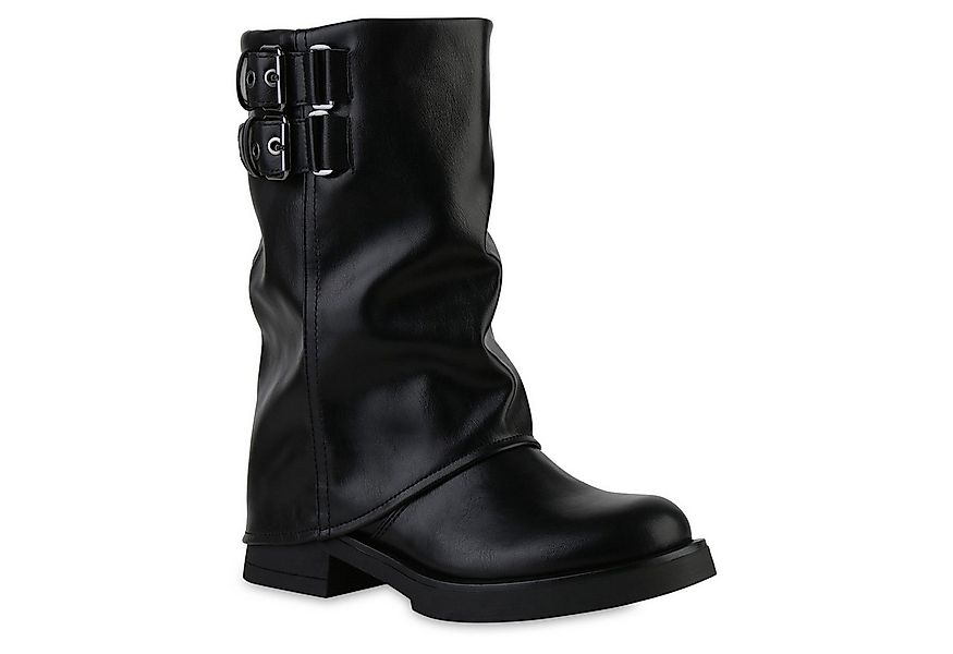 VAN HILL 841827 Stiefel Damen Bikerstiefel Stiefel Schnallen Boots Motorrad günstig online kaufen