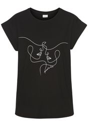 LASCANA Kurzarmshirt mit Frontdruck, T-Shirt aus Baumwolle, Printshirt, Bas günstig online kaufen