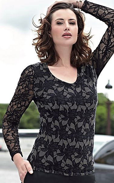 Passioni Spitzentop mit floralem Spitzenmuster und günstig online kaufen