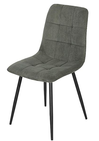 Esszimmerstuhl 1 Stück Gestell Metall schwarz / Grün günstig online kaufen