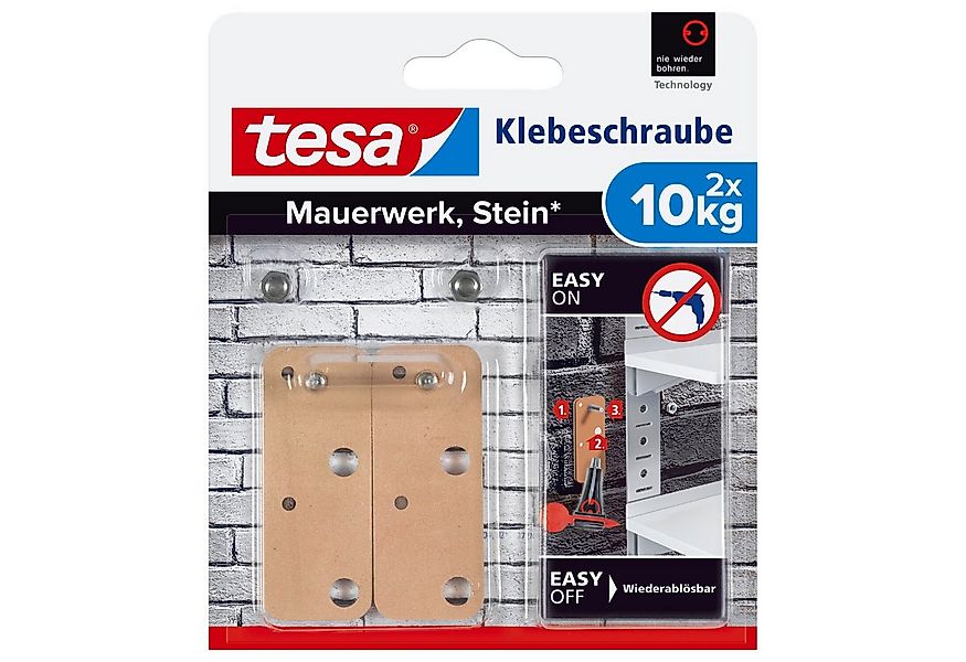 tesa Klebehaken 2x tesa Klebeschraube für Mauerwerk und Stein, Halteleistun günstig online kaufen