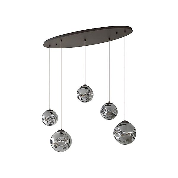 Lindby Pendelleuchte Valentina 10019837 Design Modern in Alu aus Glas 5-fla günstig online kaufen