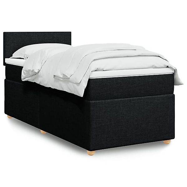 vidaXL Boxspringbett, Boxspringbett mit Matratze Schwarz 80x200 cm Stoff günstig online kaufen