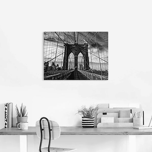 Artland Wandbild "Brooklyn Bridge - schwarz/weiss", Brücken, (1 St.), als A günstig online kaufen