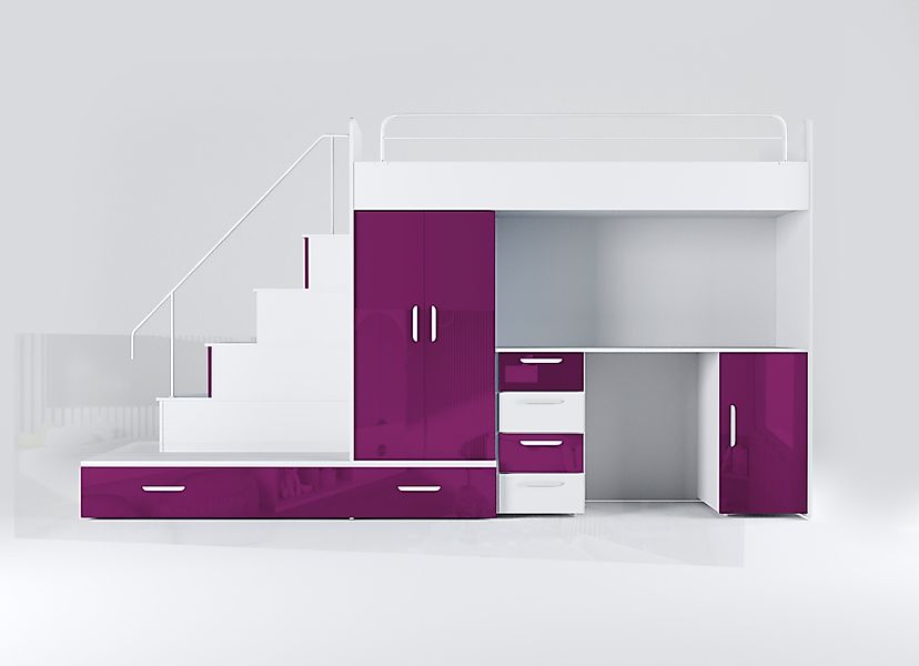 Luxusbetten24 Hochbett Kinderhochbett Adventure mit Schreibtisch, günstig online kaufen