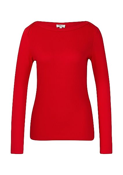 s.Oliver Langarmshirt gerippt, mit U-Boot-Ausschnitt günstig online kaufen