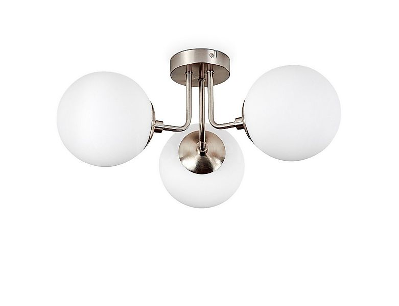 hofstein Deckenleuchte moderne Deckenlampe aus Metall/Glas in Nickel-matt/M günstig online kaufen